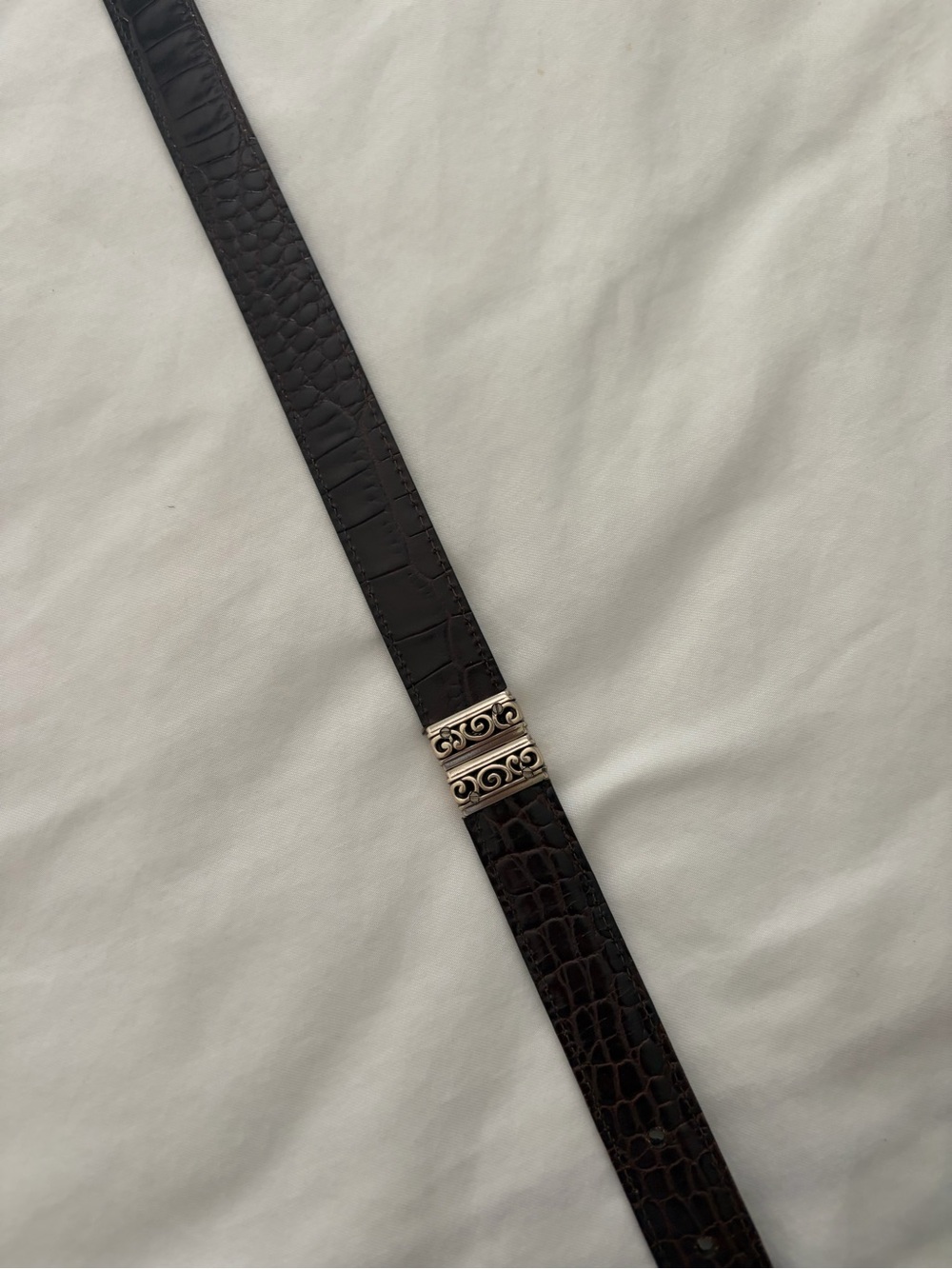 Brighton Belt 43100 Sz M/30 Brown Black Leather Reversible Silver - Picture 3 of 11